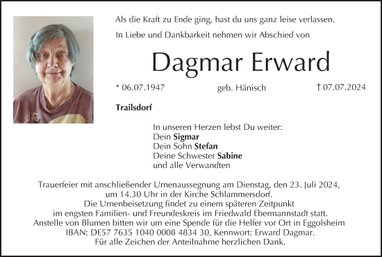 Anzeige von Dagmar Erward von MGO