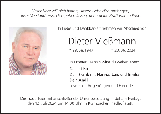 Anzeige von Dieter Vießmann von MGO