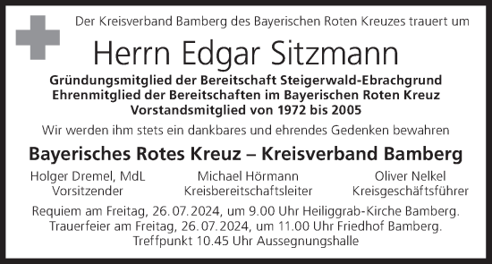 Anzeige von Edgar Sitzmann von MGO