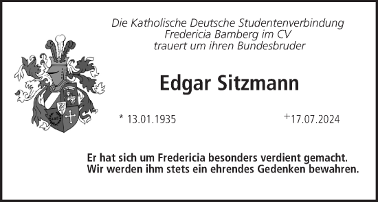 Anzeige von Edgar Sitzmann von MGO