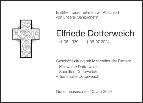 Anzeige von Elfriede Dotterweich von MGO