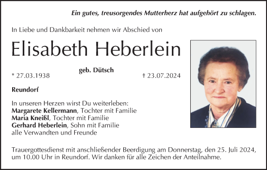 Anzeige von Elisabeth Heberlein von MGO