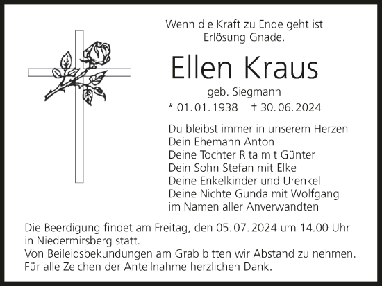 Anzeige von Ellen Kraus von MGO