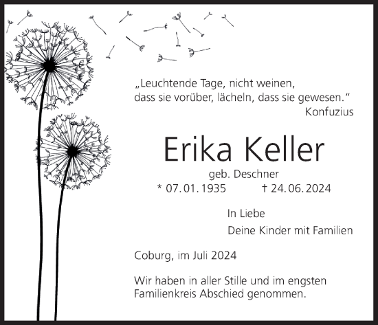 Anzeige von Erika Keller von MGO