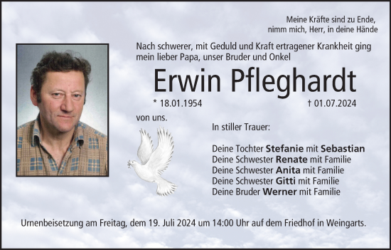 Anzeige von Erwin Pfleghardt von MGO