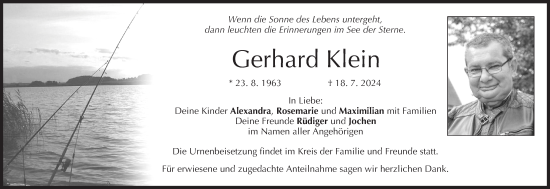 Anzeige von Gerhard Klein von MGO