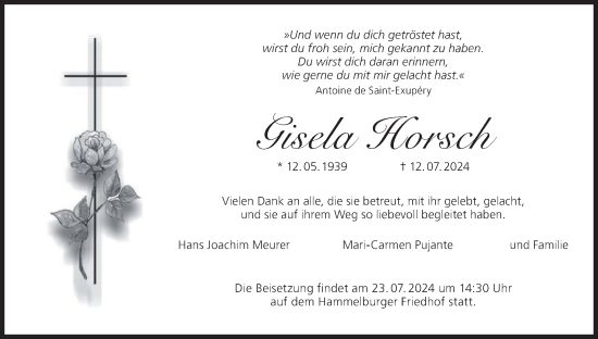 Anzeige von Gisela Horsch von MGO