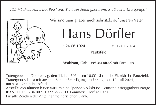 Anzeige von Hans Dörfler von MGO