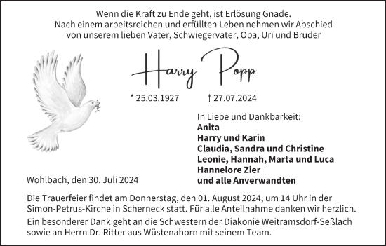 Anzeige von Harry Popp von MGO