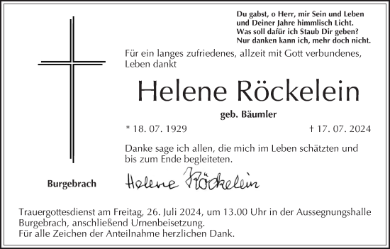 Anzeige von Helene Röckelein von MGO