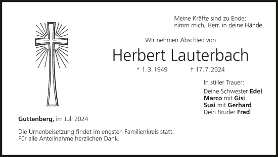 Anzeige von Herbert Lauterbach von MGO