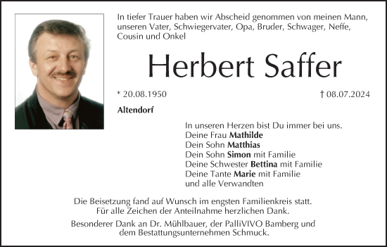 Anzeige von Herbert Saffer von MGO