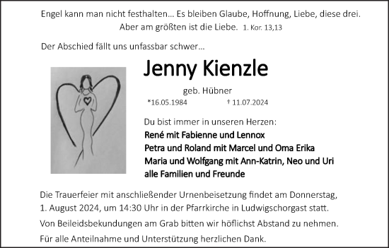 Anzeige von Jenny Kienzle von MGO