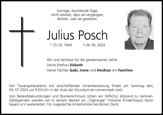 Anzeige von Julius Posch von MGO