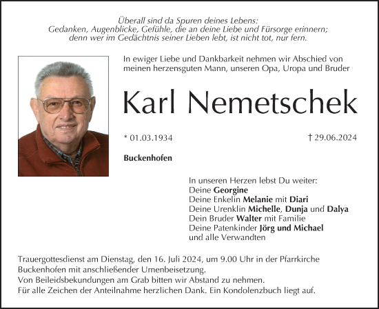 Anzeige von Karl Nemetschek von MGO