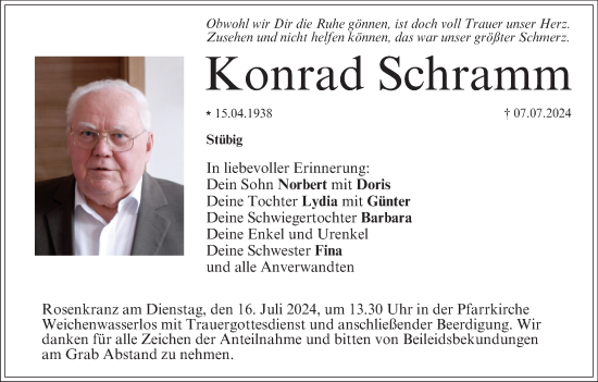 Anzeige von Konrad Schramm von MGO