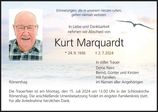 Anzeige von Kurt Marquardt von MGO