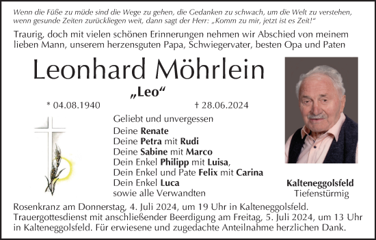 Anzeige von Leonhard Möhrlein von MGO
