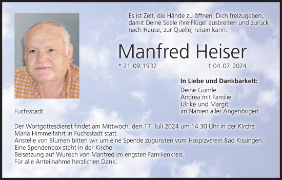Anzeige von Manfred Heiser von MGO