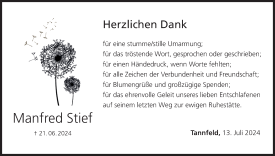 Anzeige von Manfred Stief von MGO