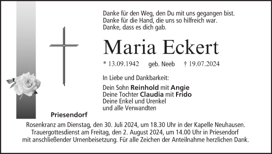 Anzeige von Maria Eckert von MGO