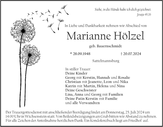 Anzeige von Marianne Hölzel von MGO