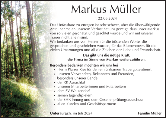 Anzeige von Markus Müller von MGO