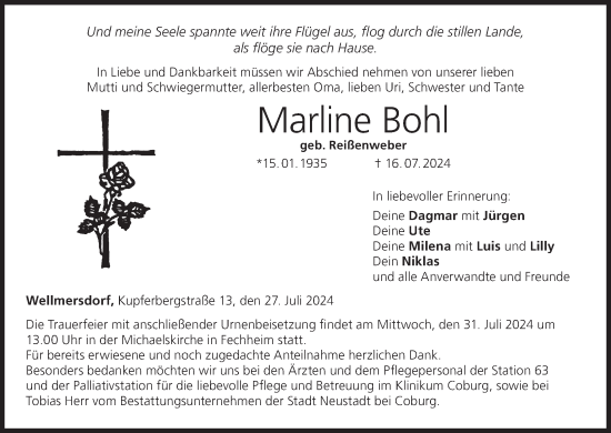 Anzeige von Marline Bohl von MGO