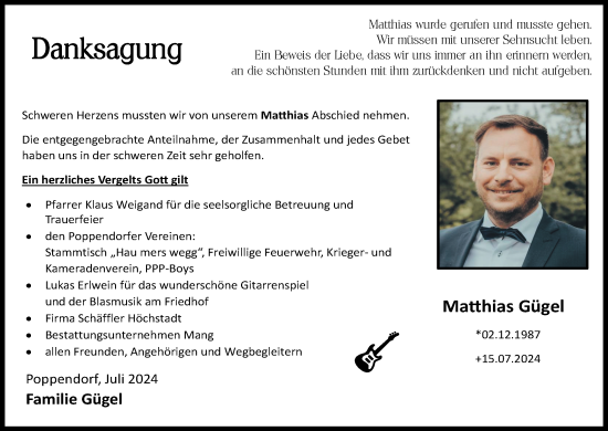 Anzeige von Matthias Gügel von MGO