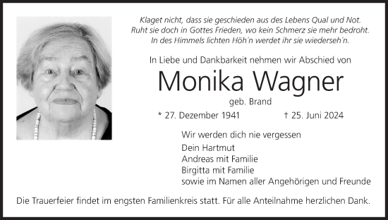 Anzeige von Monika Wagner von MGO