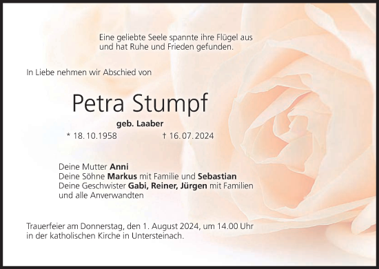 Anzeige von Petra Stumpf von MGO