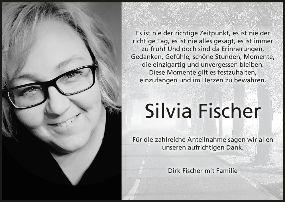  Traueranzeige für Silvia Fischer vom 06.07.2024 aus MGO
