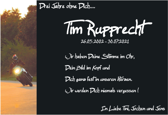 Anzeige von Tim Rupprecht von MGO