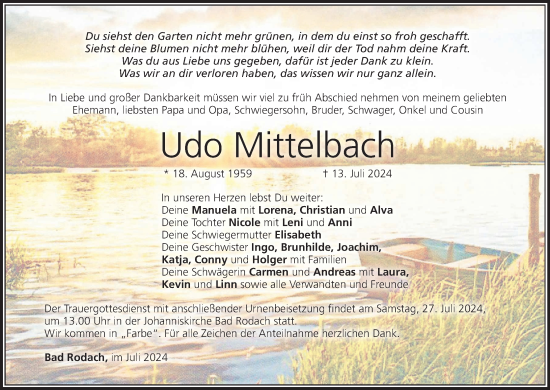 Anzeige von Udo Mittelbach von MGO