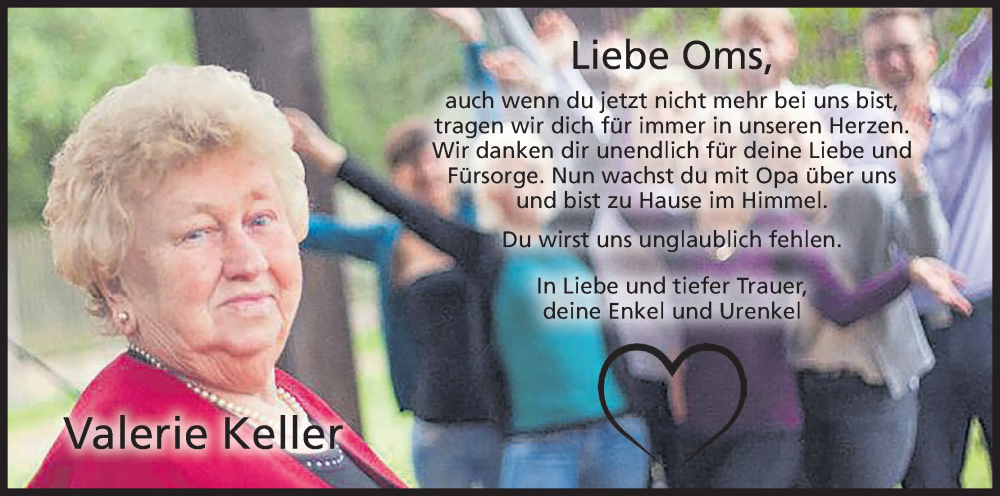  Traueranzeige für Valerie Keller vom 27.07.2024 aus MGO