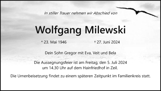 Anzeige von Wolfgang Milewski von MGO