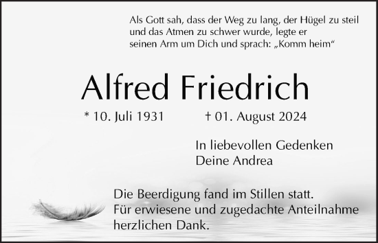 Anzeige von Alfred Friedrich von MGO