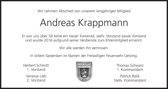 Anzeige von Andreas Krappmann von MGO