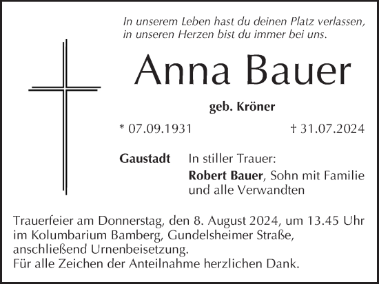 Anzeige von Anna Bauer von MGO