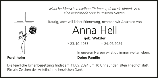 Anzeige von Anna Hell von MGO