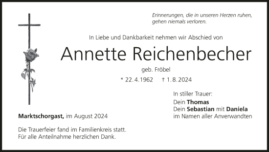 Anzeige von Annette Reichenbecher von MGO