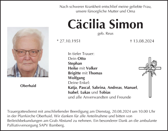 Anzeige von Cäcilia Simon von MGO