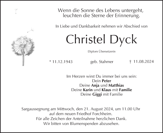 Anzeige von Christel Dyck von MGO