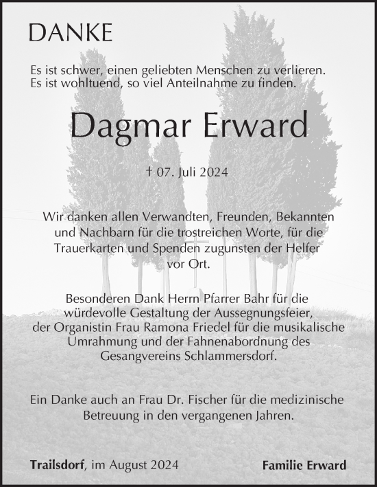 Anzeige von Dagmar Erward von MGO