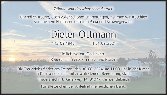 Anzeige von Dieter Ottmann von MGO
