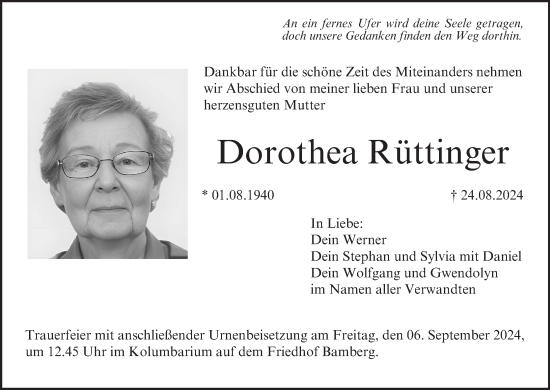 Anzeige von Dorothea Rüttinger von MGO