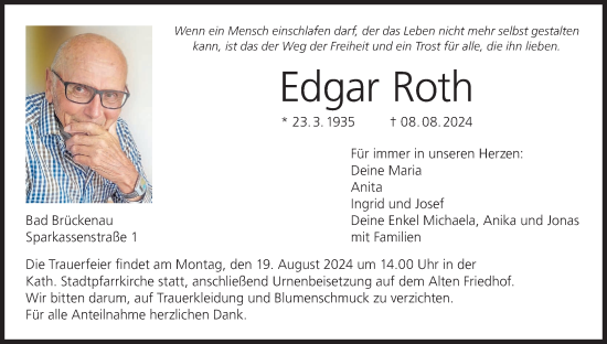 Anzeige von Edgar Roth von MGO