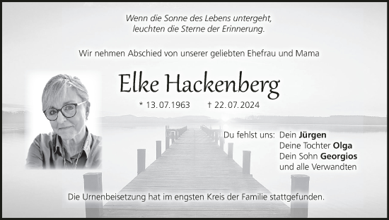 Anzeige von Elke Hackenberg von MGO