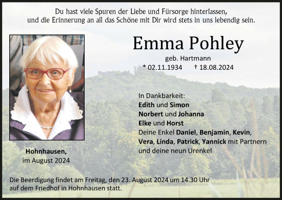 Anzeige von Emma Pohley von MGO