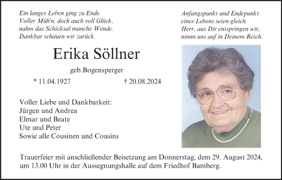 Anzeige von Erika Söllner von MGO